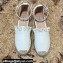Valentino Studded Ruffled Leather Espadrilles Sandals White 2022