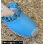 Valentino Studded Ruffled Leather Espadrilles Mules Sandals Blue 2022