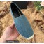 Saint Laurent YSL Embroidered Espadrilles in Denim Dark Blue 2022