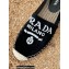 Prada Embroidered Lettering Logo Velvet Espadrilles Black 2022