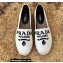 Prada Embroidered Lettering Logo Velvet Espadrilles White 2022