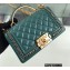 Chanel Chain Braided Top Handle Boy Flap Small Bag A67085 Green 2022