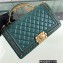 Chanel Chain Braided Top Handle Boy Flap Medium Bag A67086 Green 2022