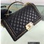 Chanel Chain Braided Top Handle Boy Flap Medium Bag A67086 Black 2022