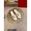 Valentino Leather Vlogo Espadrilles Slide Sandals White 2022