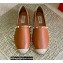 Valentino Grainy Calfskin Leather Rockstud Espadrilles Brown 2022