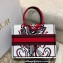 Dior Small Book Tote Bag in Multicolor Latte Cupid Embroidery 2022