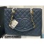 Chanel GST Shopping Tote Bag A50995 in Caviar Leather Navy Blue/Gold
