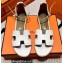 Hermes Swift Calfskin Santorini Sandals Handmade White