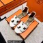 Hermes Swift Calfskin Santorini Sandals Handmade White