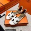 Hermes Swift Calfskin Santorini Sandals Handmade White