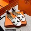 Hermes Swift Calfskin Santorini Sandals Handmade White