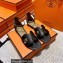 Hermes Swift Calfskin Santorini Sandals Handmade Black