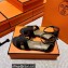 Hermes Swift Calfskin Santorini Sandals Handmade Black