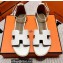 Hermes Epsom Calfskin Santorini Sandals Handmade White