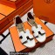 Hermes Epsom Calfskin Santorini Sandals Handmade White
