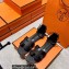 Hermes Epsom Calfskin Santorini Sandals Handmade Black