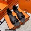 Hermes Epsom Calfskin Santorini Sandals Handmade Black