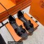 Hermes Epsom Calfskin Santorini Sandals Handmade Black