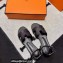 Hermes Epsom Calfskin Santorini Sandals Handmade Black