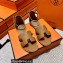 Hermes Epsom Calfskin Santorini Sandals Handmade Brown