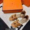 Hermes Epsom Calfskin Santorini Sandals Handmade Brown