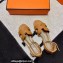 Hermes Epsom Calfskin Santorini Sandals Handmade Brown