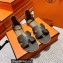 Hermes Epsom Calfskin Santorini Sandals Handmade Etoupe