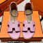 Hermes Epsom Calfskin Santorini Sandals Handmade Pink