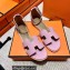 Hermes Epsom Calfskin Santorini Sandals Handmade Pink