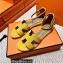 Hermes Epsom Calfskin Santorini Sandals Handmade Yellow