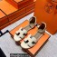 Hermes Epsom Calfskin Santorini Sandals Handmade Creamy
