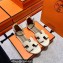 Hermes Epsom Calfskin Santorini Sandals Handmade Creamy