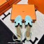 Hermes Epsom Calfskin Santorini Sandals Handmade Light Blue