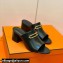 Hermes Roulis Buckle Camilla Mules Black