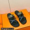 Hermes Roulis Buckle Claire Sandals Dark Blue