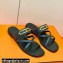 Hermes Roulis Buckle Claire Sandals Dark Blue