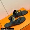 Hermes Roulis Buckle Claire Sandals Dark Blue