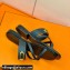 Hermes Roulis Buckle Claire Sandals Dark Blue