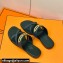 Hermes Roulis Buckle Claire Sandals Dark Blue