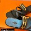 Hermes Roulis Buckle Claire Sandals Dark Blue