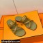 Hermes Roulis Buckle Claire Sandals Brown