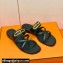 Hermes Roulis Buckle Claire Sandals Black