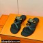 Hermes Roulis Buckle Claire Sandals Black