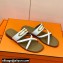 Hermes Roulis Buckle Claire Sandals White