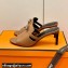 Hermes Kelly Buckle Cute Sandals Brown