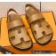 Hermes Original Calfskin Takara Sandals Brown