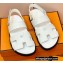 Hermes Original Calfskin Takara Sandals White