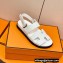 Hermes Original Calfskin Takara Sandals White