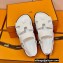 Hermes Original Calfskin Takara Sandals White